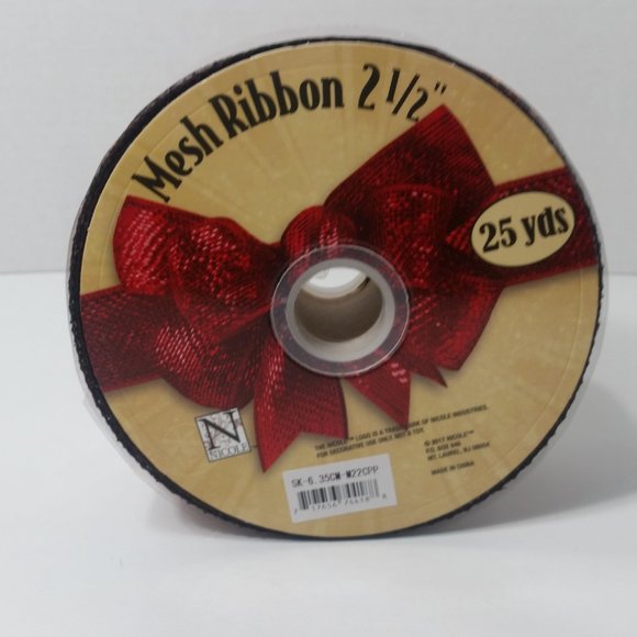 2 Rolls Deco Mesh Ribbon Brown Metallic - Picture 4 of 5